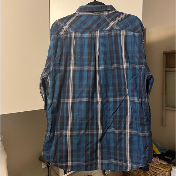 Levis Blue Plaid Button Down XL - Picture 2 of 6